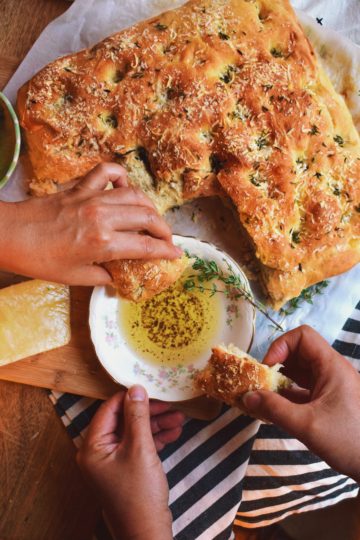 Caramelized Onion, Parmesan, & Thyme Focaccia