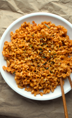 Cheesy Sriracha Noodles