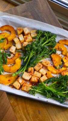 Tobandjan Roasted Squash + Tofu with Broccolini