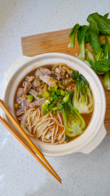 Zha Cai Rou Si Mian, Noodles with Preserved Mustard Stems and Pork