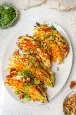 Miso Ginger Roasted Cabbage