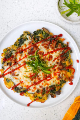 Kale + Mushroom Eggy Pancake