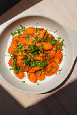 Togarashi Carrots with Honey Yogurt