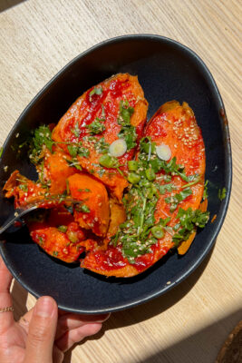 Gochujang-Butter Sweet Potatoes with Cilantro-Lime Gremolata