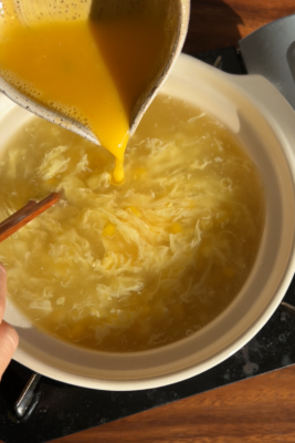 weeknight corn and egg drop soup