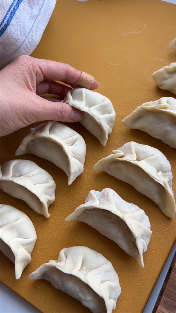 tray of dumplings