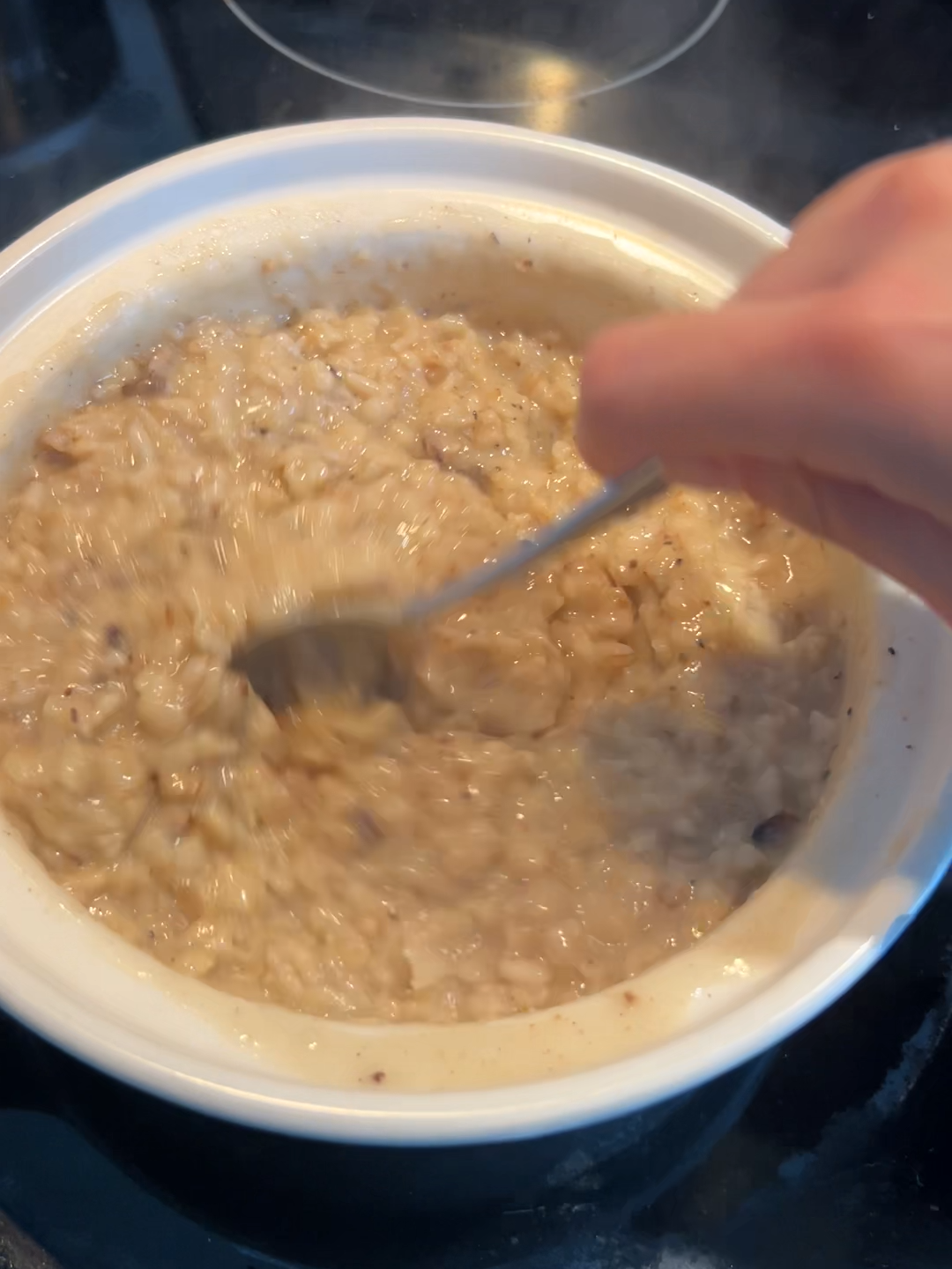 stirring oats