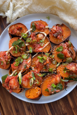 Roasted Sweet Potatoes with Kimchi-churri