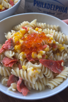 Creamy Smoked Salmon Pasta Recipe with Corn