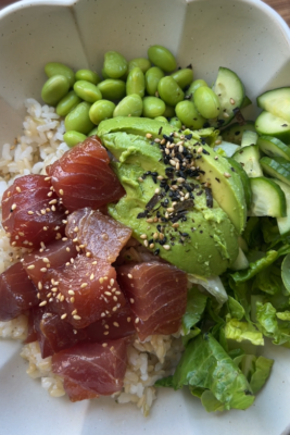 soy-yuzu tuna poke (easy 15 minute lunch recipe)