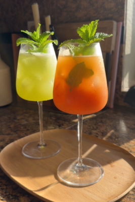 peach and passion fruit hugo spritz